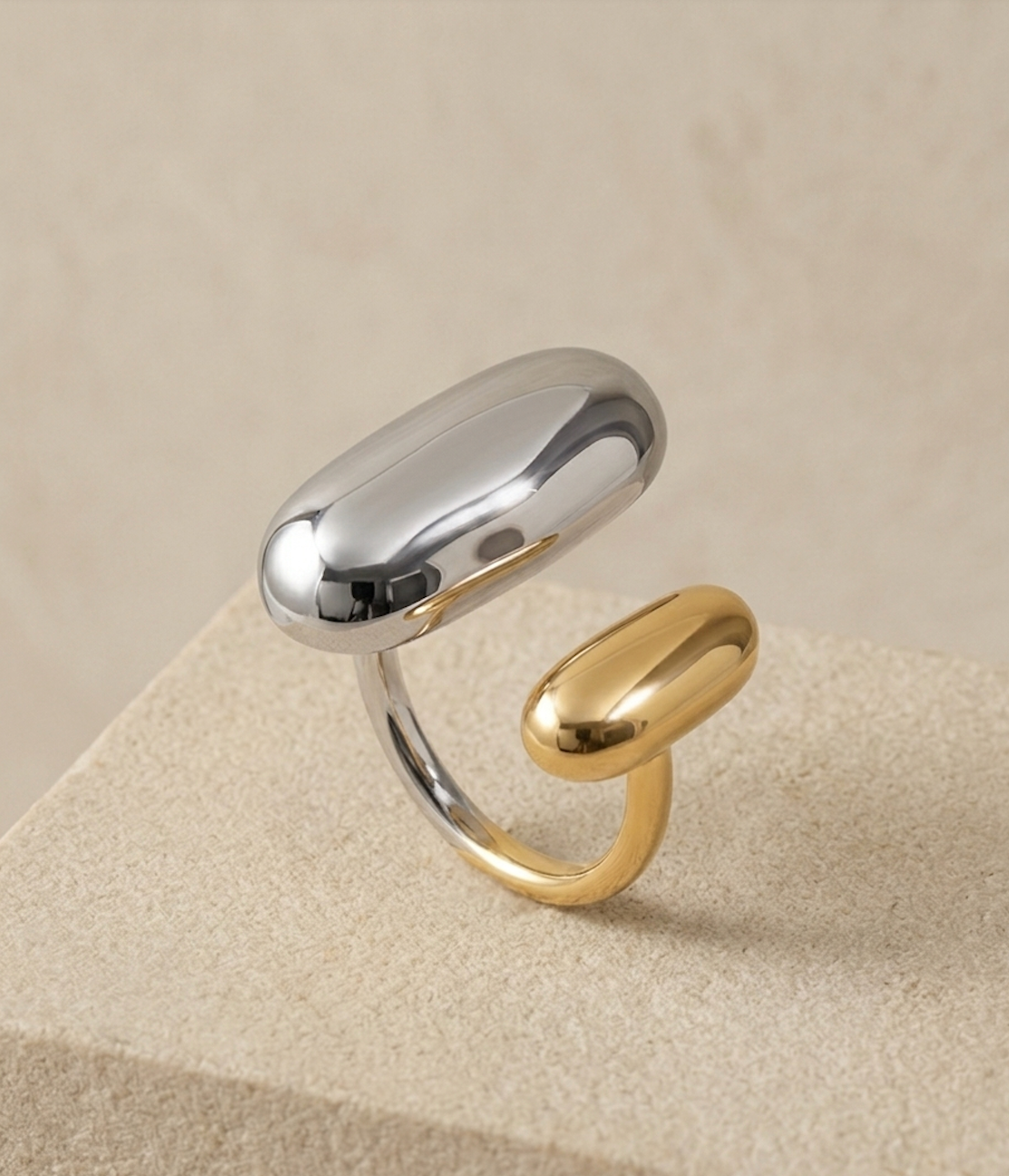 Solar ring silver&gold